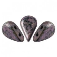 Cuentas de vidrio Amos® by Puca® - Metallic mat violet spotted 23980/65327